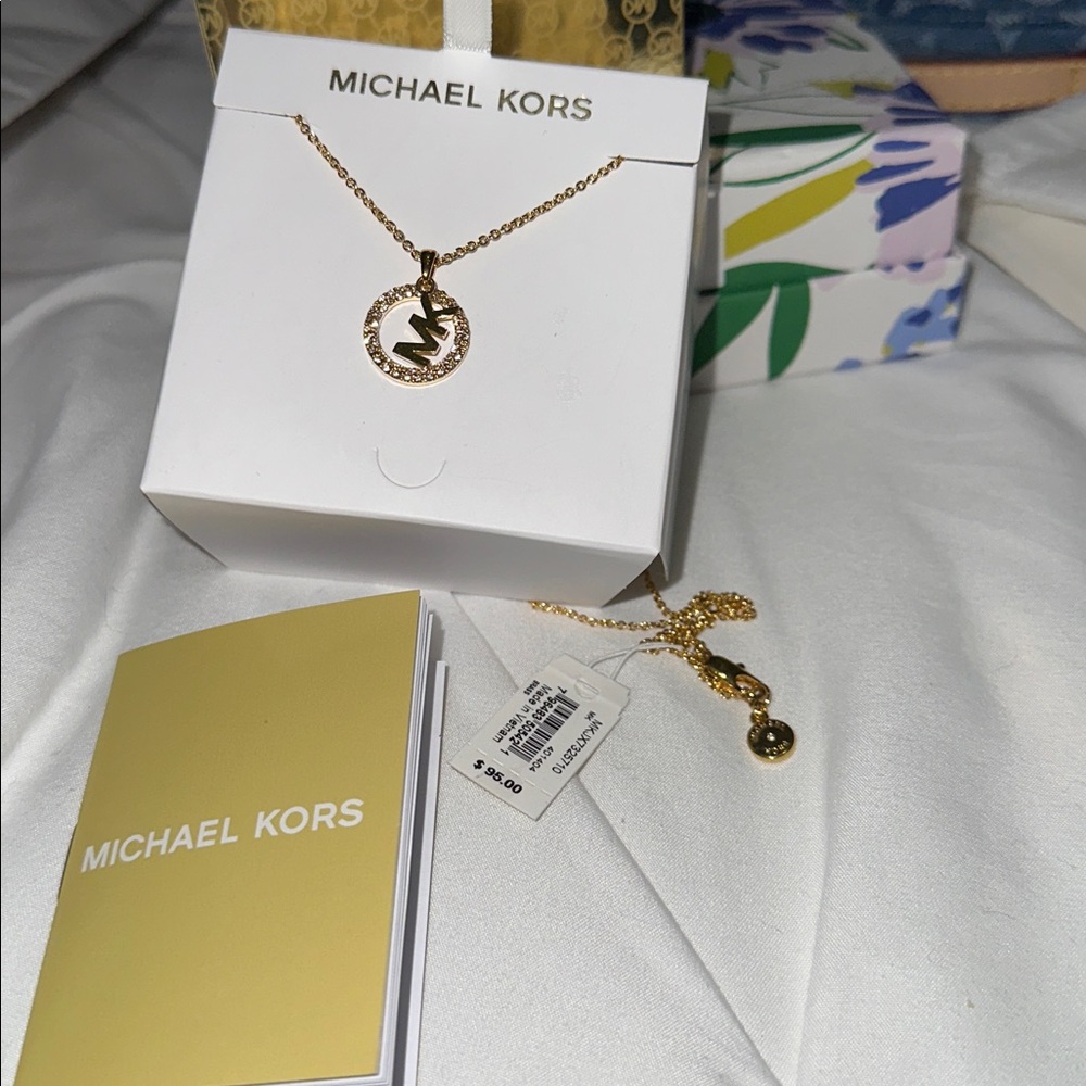 Michael Kors Gold Circle Pendant Necklace - Picture 5 of 6